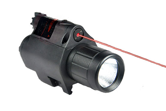 200 Lumen LED Taschenlampe und roter Laservisier 5mW Kombination